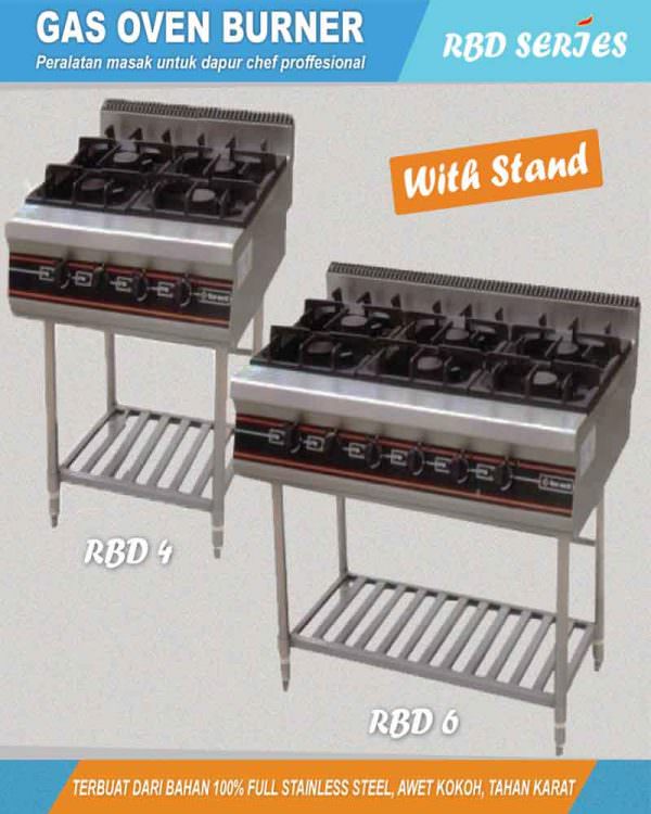 Gas oven burner with stand