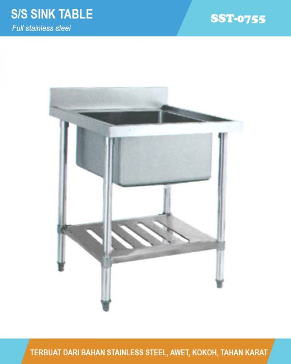 S/S SINK TABLE SST-0755 (Meja cuci piring dan tangan)