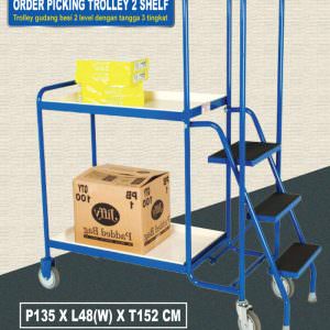 Order picking steps trolley (trolley gudang)