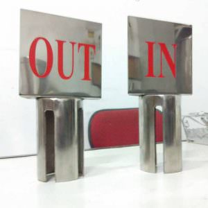 Sign frame IN and OUT - Tiang diplay tambahan tiang Antrian IN dan OUT